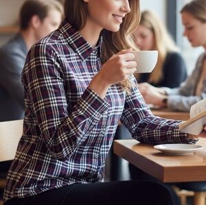 J. Crew Womens Lightweight Perfect Button Up Red White Blue Plaid Shirt